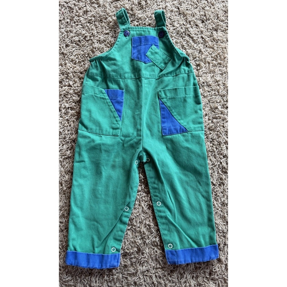 2 Vintage Baby Boy Train Romper Outfit & Health-Tex Overalls 12-18 Months - Picture 5 of 11